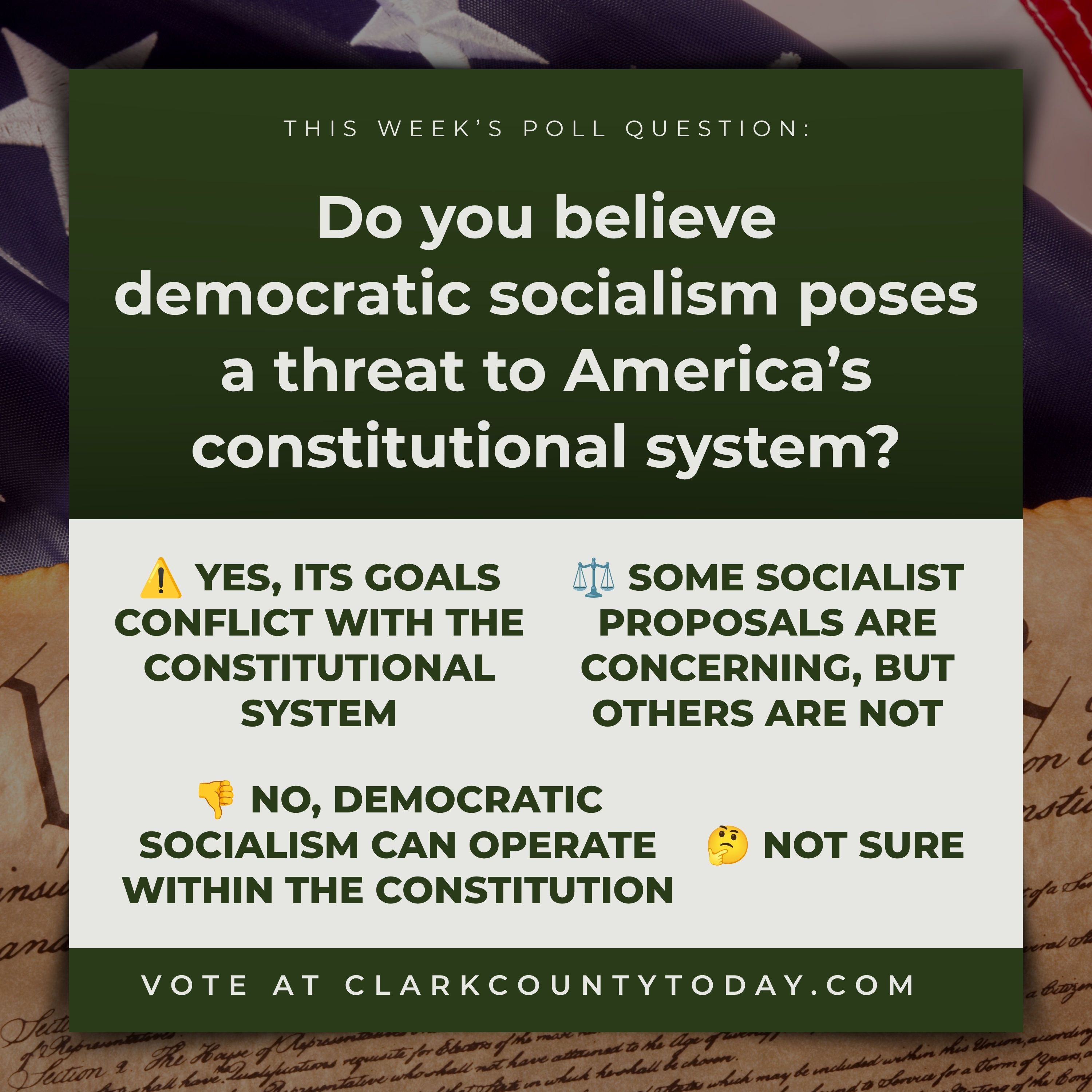 Poll: Does Democratic Socialism Threaten the Constitution?